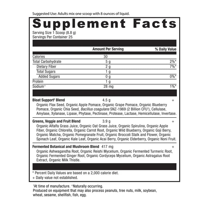 Ancient Nutrition Super Greens - Bloat Relief