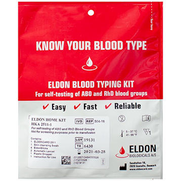 Eldon Blood Typing kit
