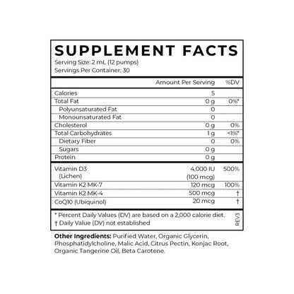 Liposomal Vitamin D3+K2+CoQ10