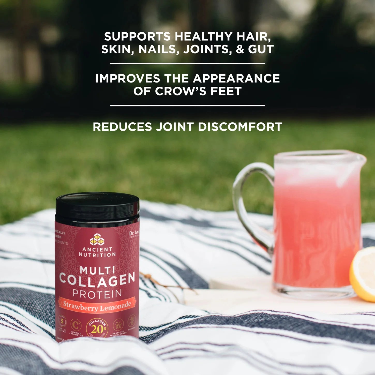 Ancient Nutrition Multi Collagen Protein - Strawberry Lemonade